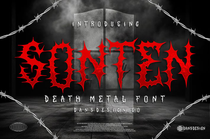 SONTEN Modern Blackletter Metal Horror Font 