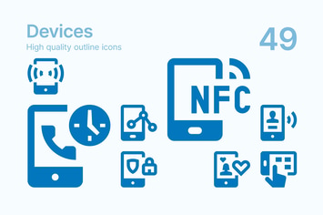 Cell Phone Device Icons 