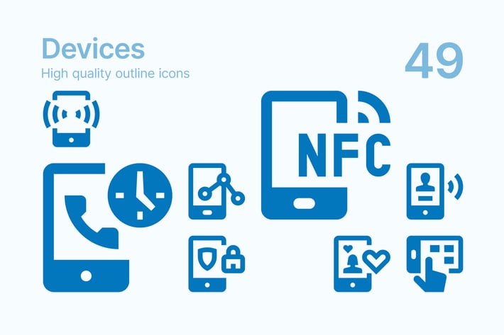 Cell Phone Device Icons 