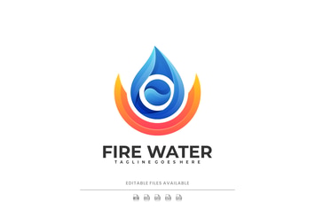 Fire and Water Gradient Logo