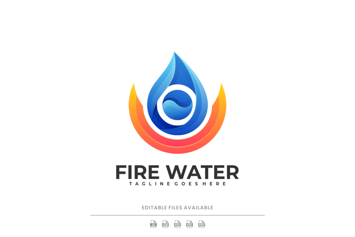 Fire and Water Gradient Logo