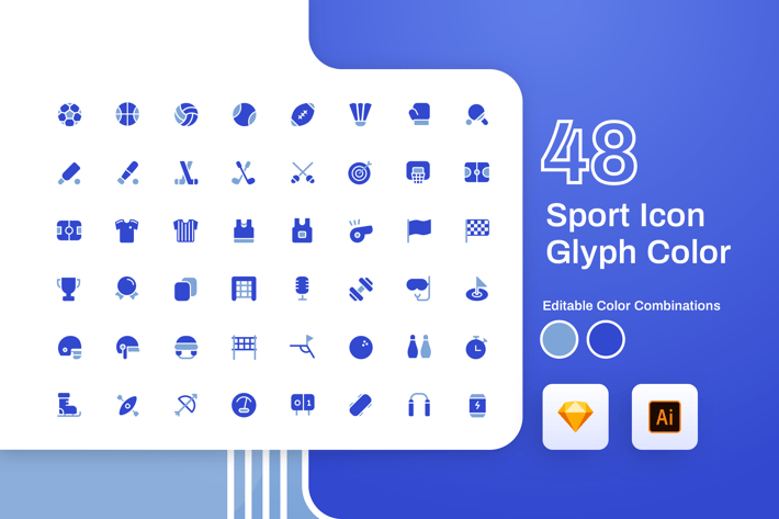 Sport Glyph Color Icon Set