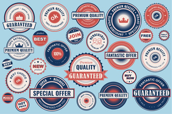 Collection Retro Sale Labels Social Media Ads
