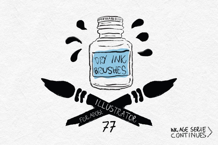 Dry Ink Brushes for Adobe Illustrator
