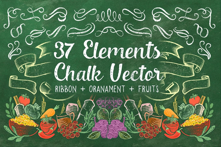 37 Element Chalk Vector 