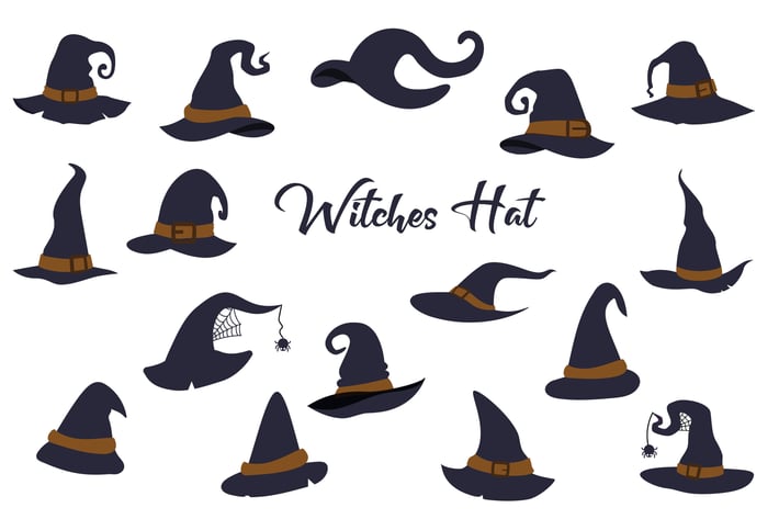 Witch Halloween Hat Hand Drawn