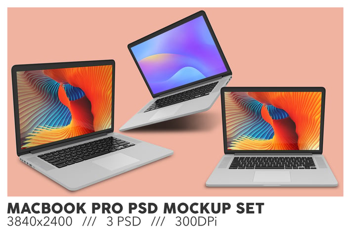 Macbook Pro PSD Mockup Set