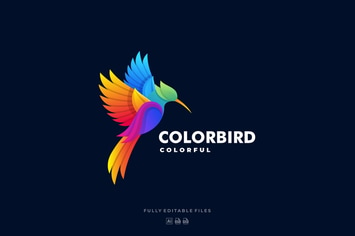 Fly Bird Colorful Logo