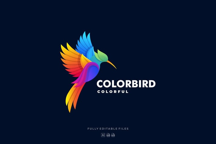 Fly Bird Colorful Logo