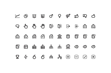 Thin Line UI Icons Pack Pixel Perfect