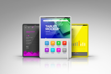 Tablet Mockup Minimal Editable Color Front View