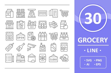 Grocery Icons - Line