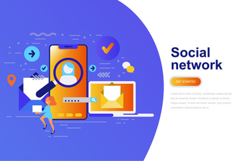 Social Network Modern Flat Concept