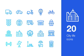 20 City life icons