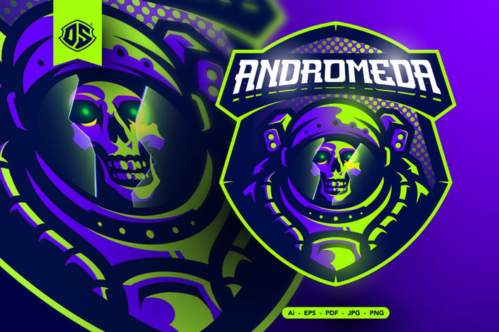 Skull Astronaut Esport Mascot Logo