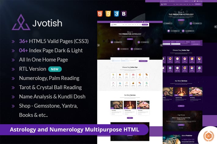 Jyotish - Astrology and Numerology HTML Template