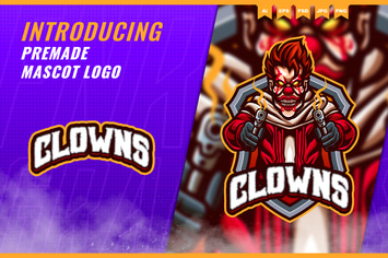 Sniper Clown - Mascot Esport Logo Template