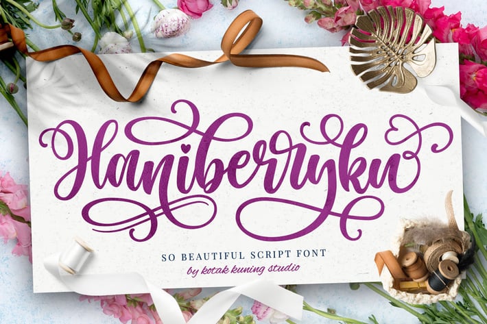 Haniberryku - Beautiful Script Font