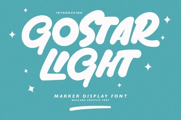 Gostar Light Brush Marker Display Handmade Font