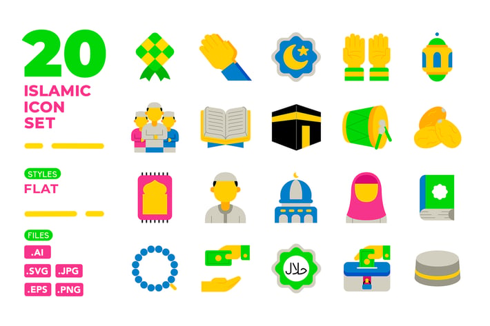 Islamic Icon Set (Flat)