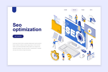 Seo Optimization Isometric Landing Page