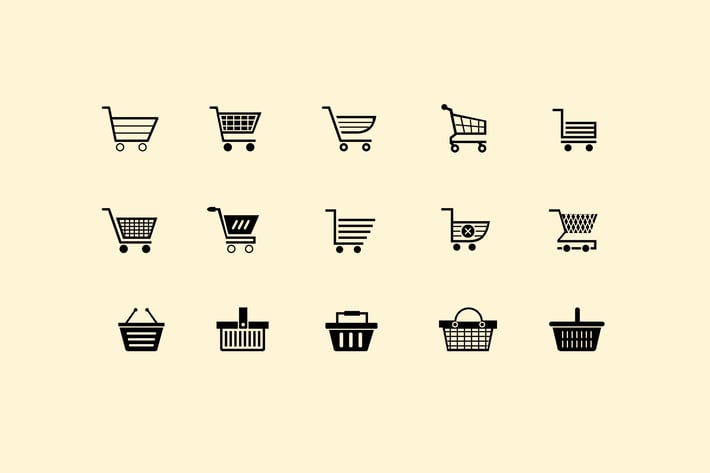 15 Shopping Cart and Basket Icons
