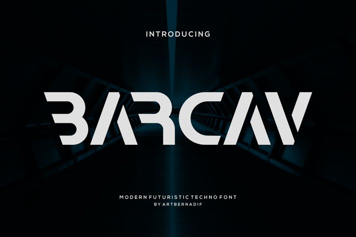 Barcav - Modern Futuristic Techno Font