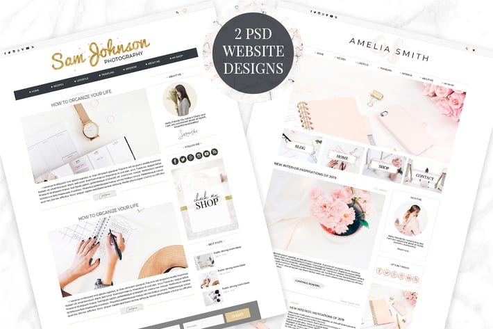 2 Blog Design Templates PSD