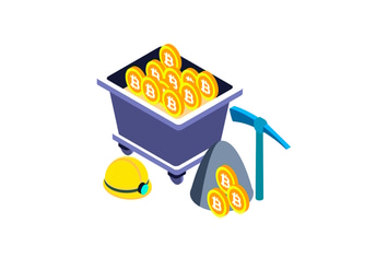 Bitcoin Mining Isometric Illustration