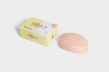 Packaging Box & Soap Mockup