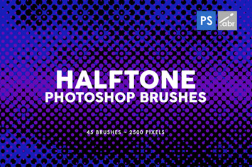 45 Halftone Photoshop Stamp Brushes