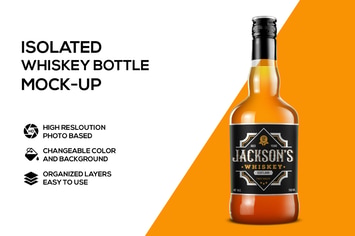 Whiskey bottle mockup