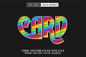 Card Rainbow Text - Editable Text