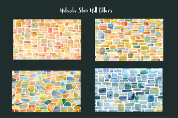 Watercolor Stone Wall Patterns