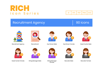 90 Recruitment Agency Icons