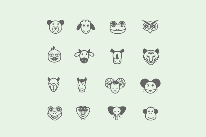 16 Cartoon Animal Icons