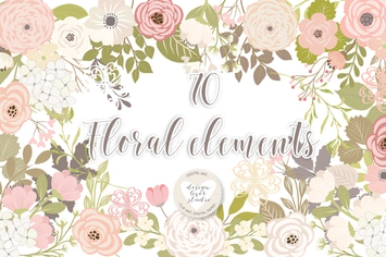 Vector floral elements