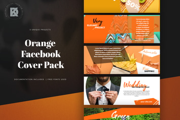 Orange Banners Facebook Pack