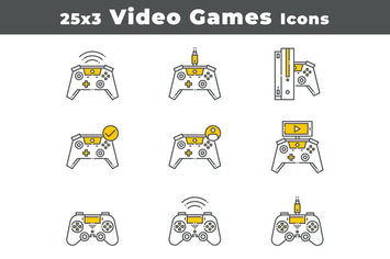 25 Video Games Devices Icons