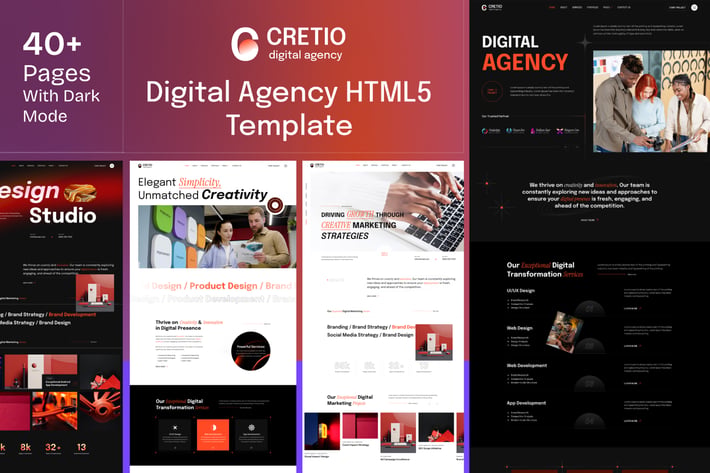 Cretio – Digital Agency HTML Template