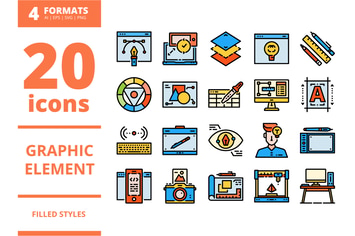 Graphic element Filled icons packs