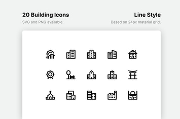 Building Line Icons