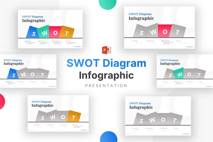 SWOT Diagram Business Boxes Management Infographic