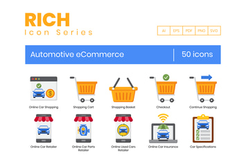 50 Automotive eCommerce Icons