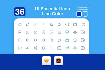 UI Essential Icon Line Color 