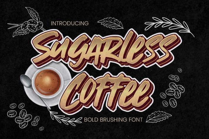 Sugarless Coffee  -  Bold Brushing Font