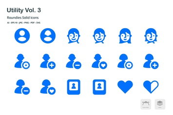 Utility Vol. 3 Roundies Solid Glyph Icons