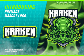 Kraken Octopus - Mascot Esport Logo Template