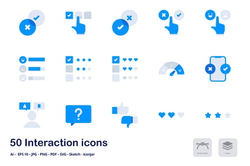 Interactions Accent Duo Tone Flat Icons