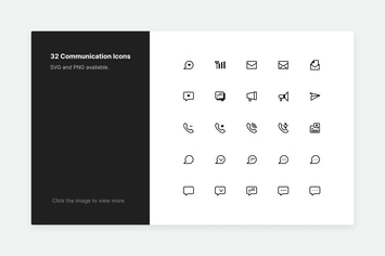 Communication Icons - Line style